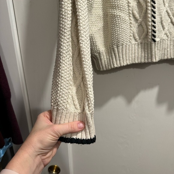 La Ligne Target Chunky Cable Knit Sweater Stitch Holiday Festive Winter Preppy - Picture 3 of 9